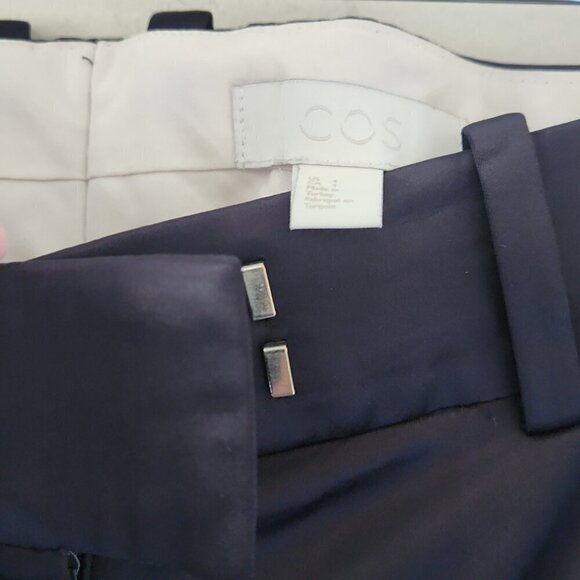 COS | Satin dress pants navy stretchable sz 4 - Picture 3 of 5